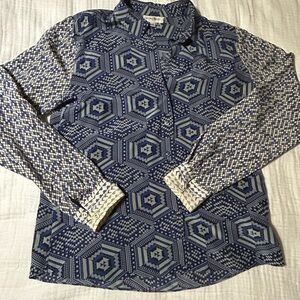 Anthropologie Creme Fraiche silk blouse top M